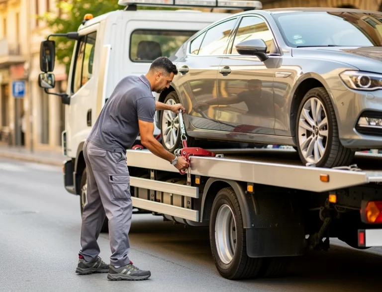 Grúa servicio en el Poblenou